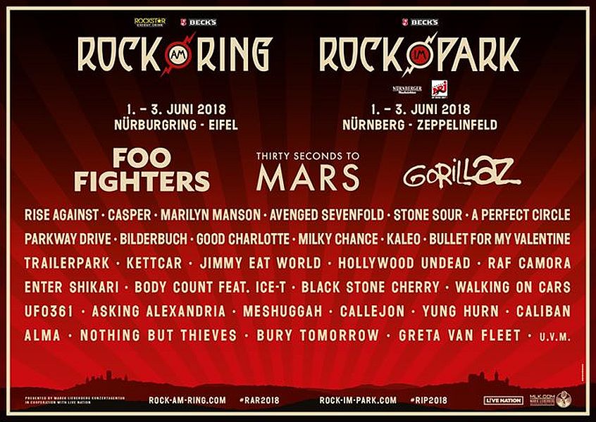 La Germania cala gli assi per l’estate 2018: ecco la line up di Rock Am Ring e Rock Im Park