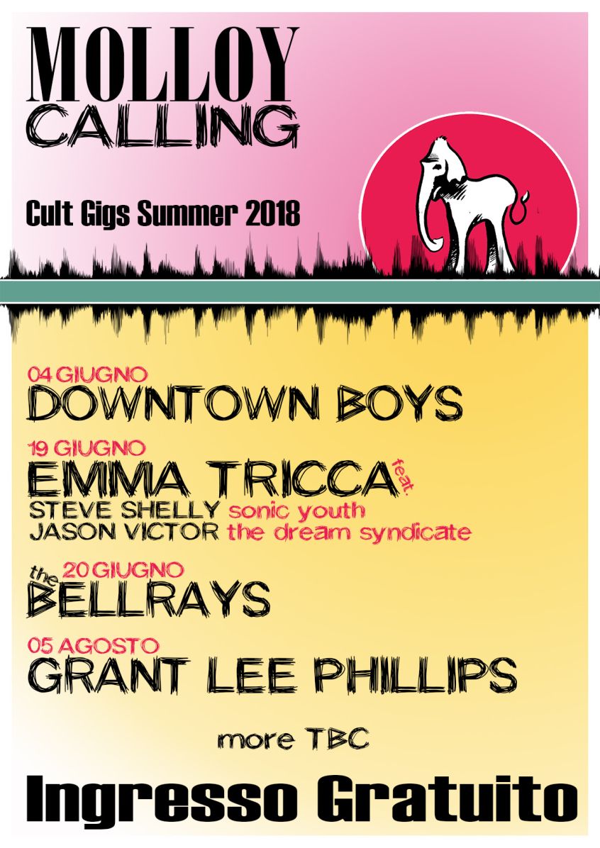 Alla Latteria Molloy di Brescia arriva un po’ di gente: Downtown Boys, Emma Tricca feat S. Shelly (Sonic Youth) e J. Victor (The Dream Syndicate), The Bellrays e Grant Lee Phillips