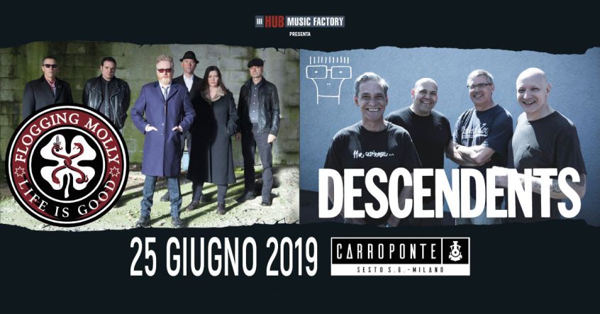 Flogging Molly e Descendents insieme al Carroponte di Sesto San Giovanni (MI) in giugno