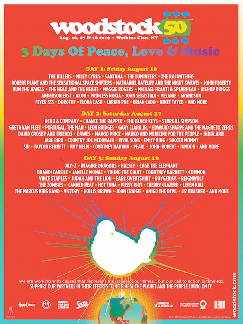 Ecco la line-up di Woodstock50