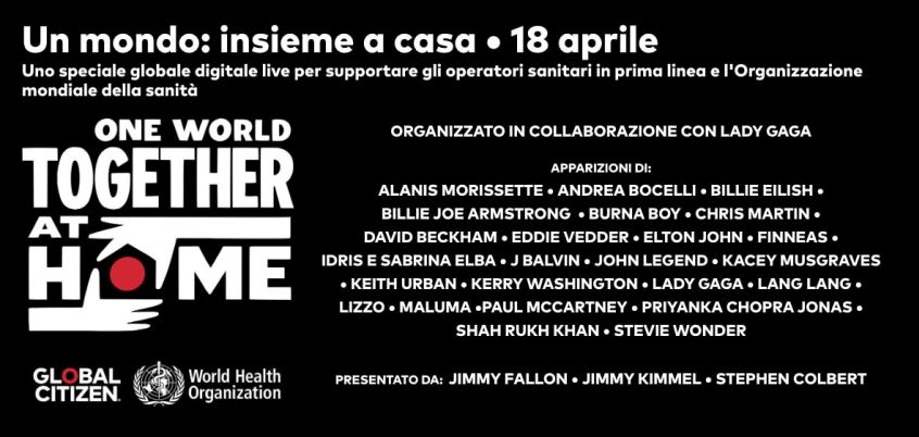 One World: Together At Home, dalle ore 20 una lunghissima serie di musicisti e ospiti speciali